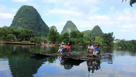 yulong river bamboo rafting