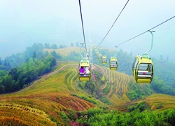 Cable Car Riding at Jinkeng Terraces field